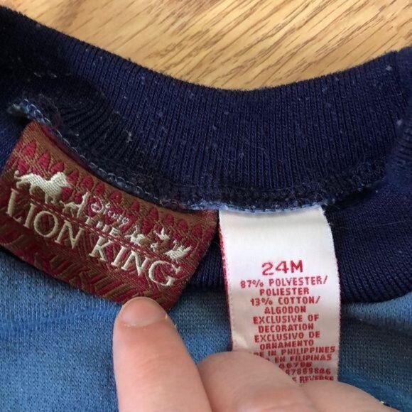 Disneys The Lion King Timon & Pumbaa Toddler Long Sleeve Shirt Sz 24M Blue - Picture 5 of 5